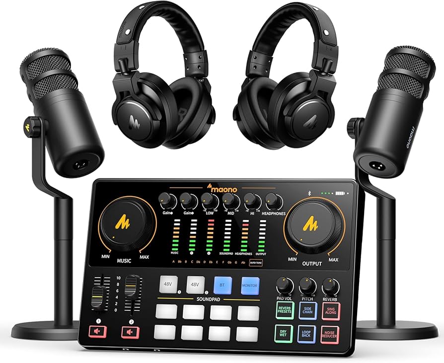 Amazon.com: MAONO Podcast Equipment Bundle for 2: Audio Interface