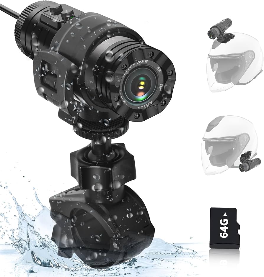 R1753-22】バイクドライブレコーダー 4K 自転車ドラレコ駐車監視