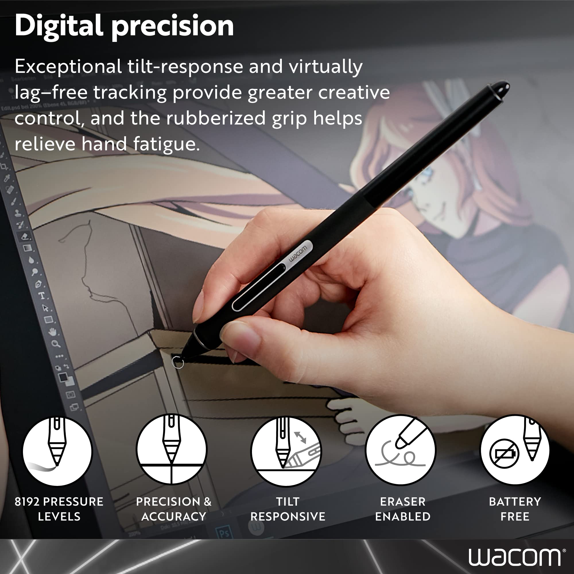 Wacom Pro Pen Slim (KP301E00DZ), preta | Amazon.com.br