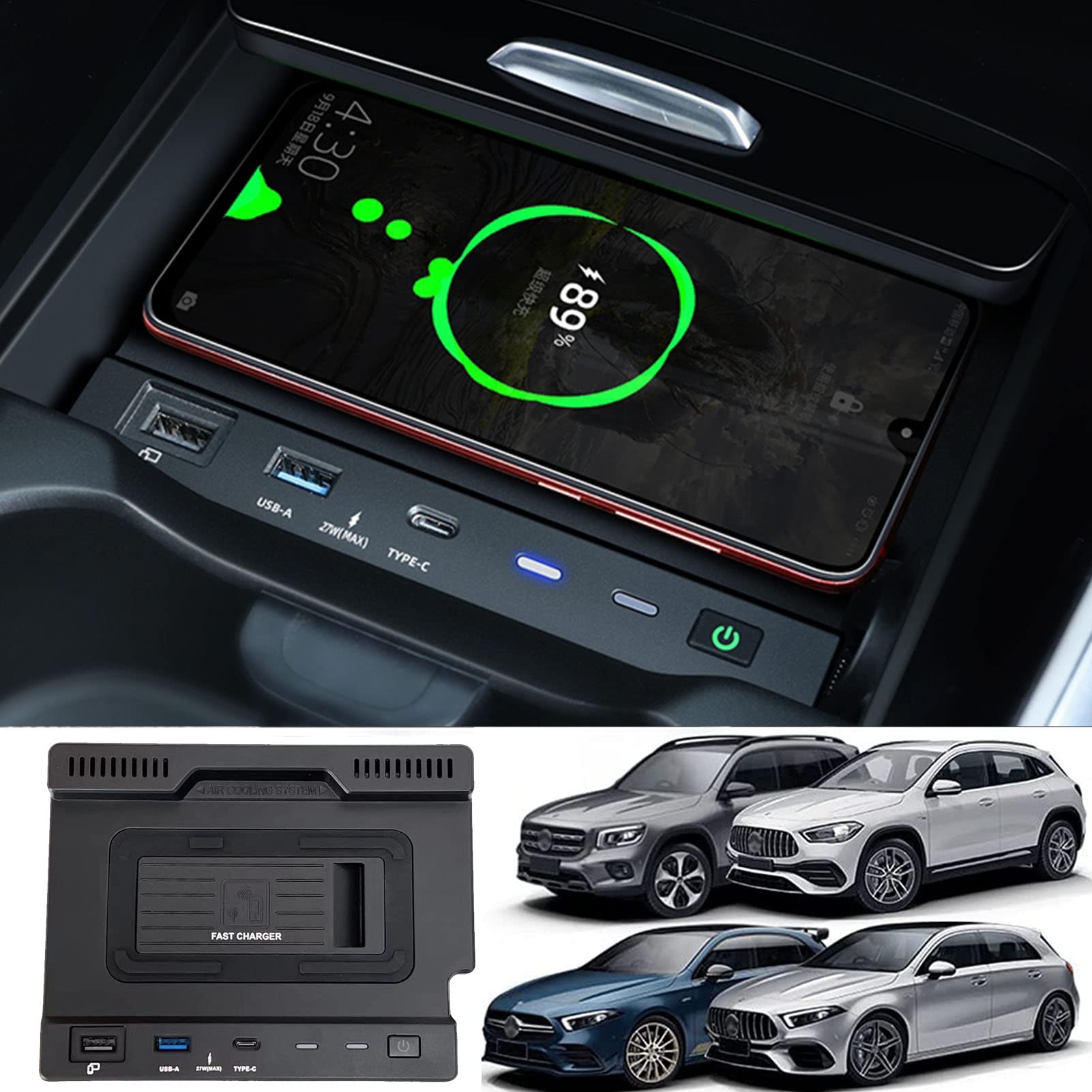 Amazon.co.jp: ワイヤレス車載充電器 ベンツアクセサリー対応 (2020