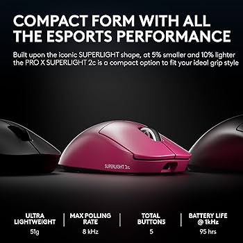 Amazon.com: Logitech G PRO X Superlight 2c Wireless Gaming Mouse