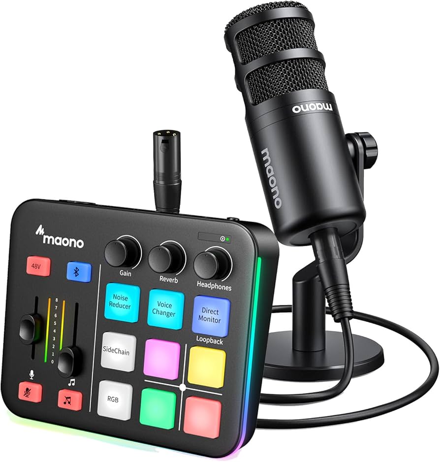 Amazon.com: MAONO Gaming Audio Mixer & XLR Dynamic Microphone