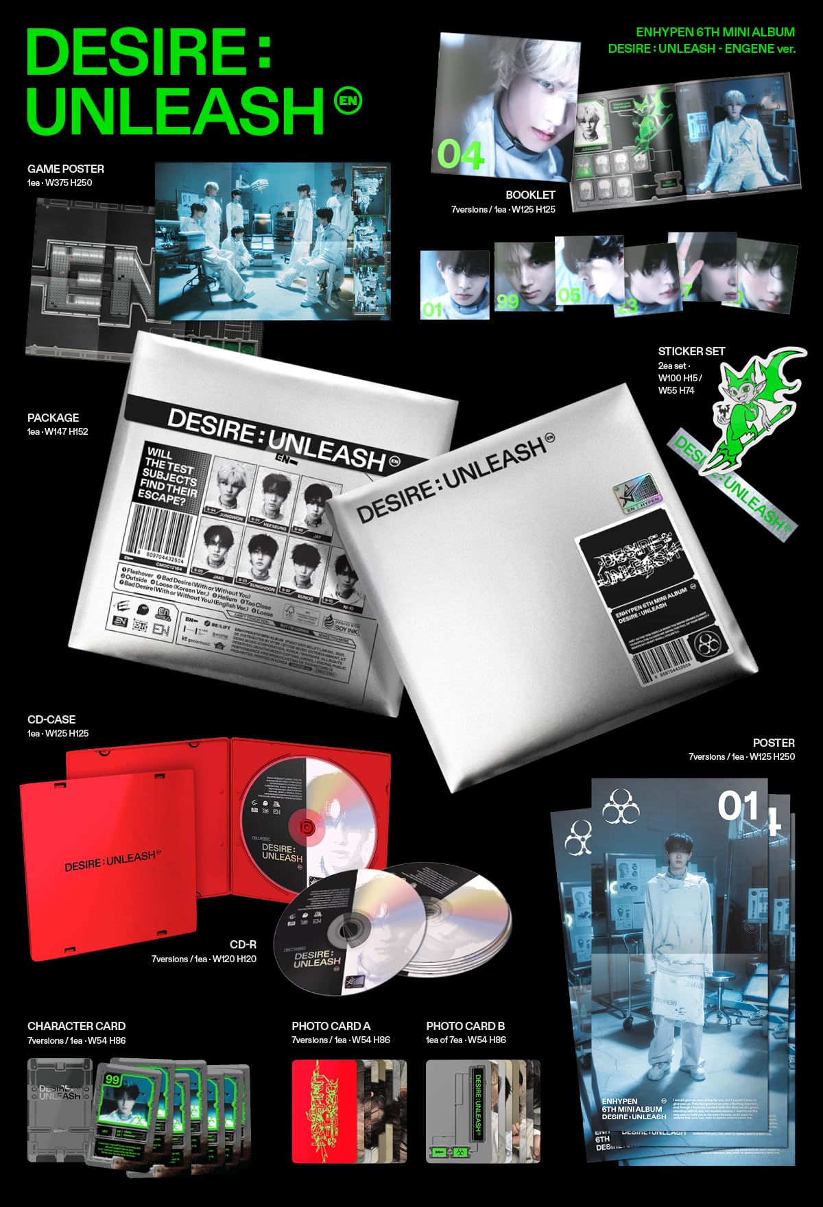 Amazon.com: DESIRE : UNLEASH ENHYPEN [ENGENE VER.] 6th Mini Album