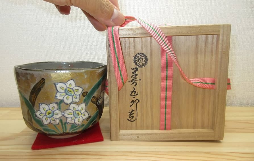 Amazon | 【逢絢亭】茶道具 茶碗 抹茶茶碗 京焼 乾山写 水仙の図 永楽