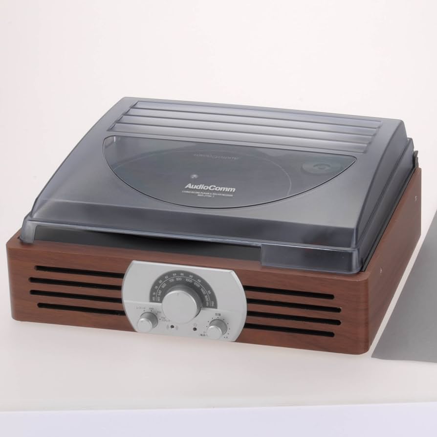 Amazon.co.jp: OHM AudioComm ラジオ付レコードプレーヤー RRM-2775K-T