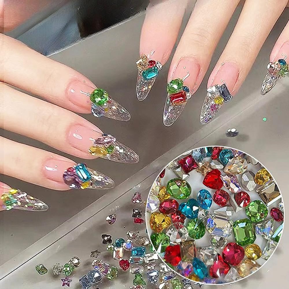 Amazon.co.jp: ネイル ラインストーン 50個セット,ネイルストーン