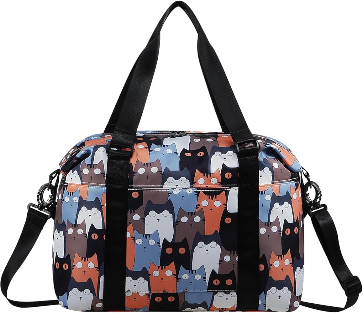 Amazon | ボストンバッグ 旅行 キャリーバック 一泊 トート 猫柄バッグ