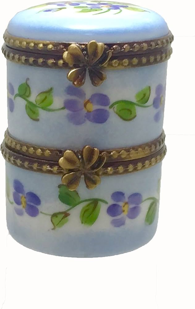 Amazon｜フランス Limoges リモージュ 陶器小物入れ(2段ケース