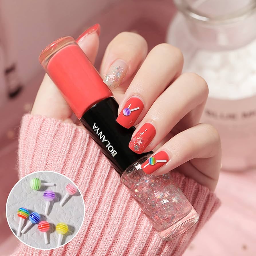 Amazon.co.jp: ネイルパーツ ロリポップ 100個セット 3d 立体 棒付き