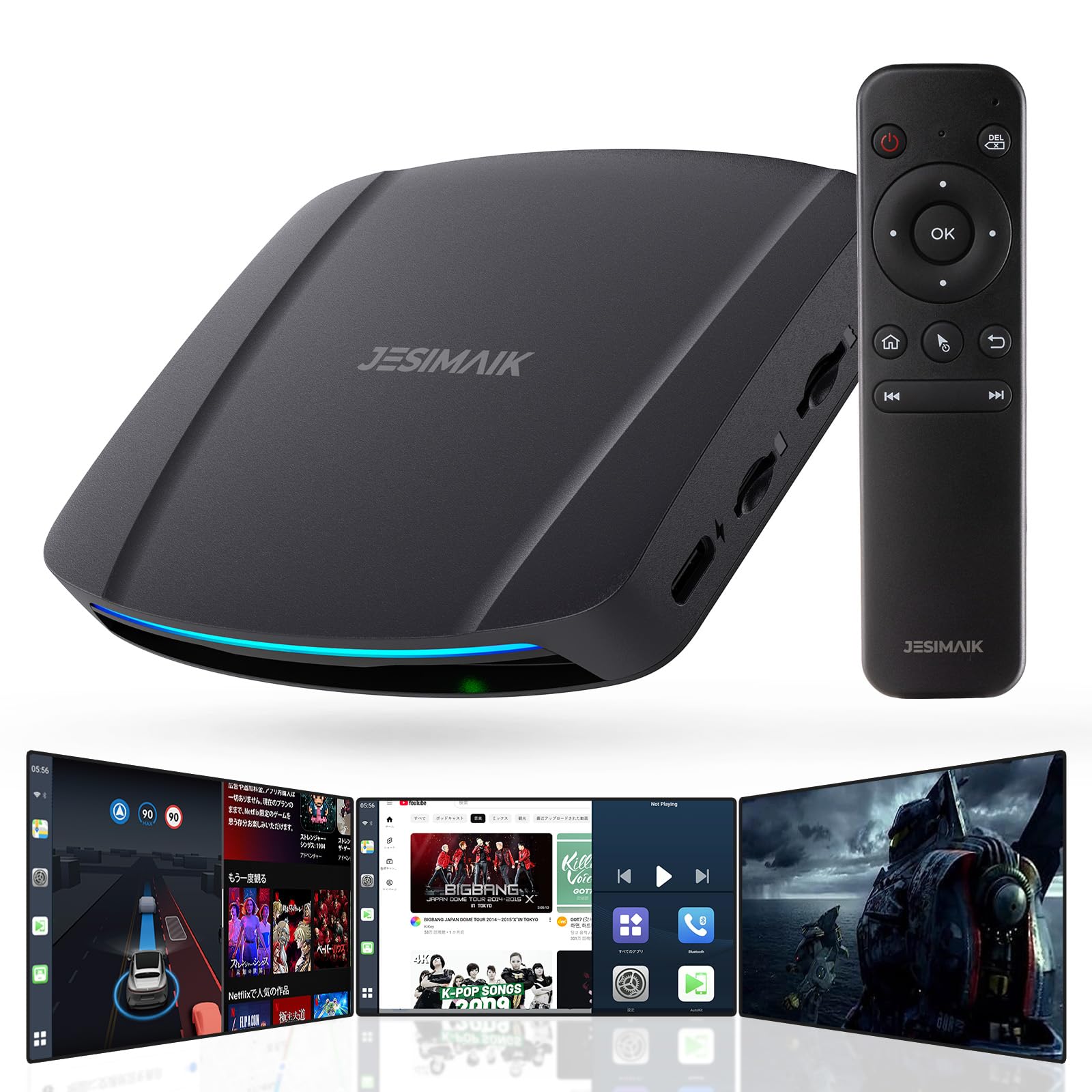 Amazon.co.jp: JESIMAIK CarPlay Ai Box 車内で動画視聴 画面自由分割