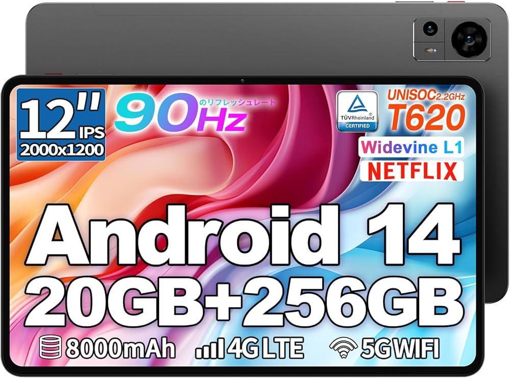 Amazon.co.jp: TECLAST T60 Android 14 タブレット 12インチ 16GB+
