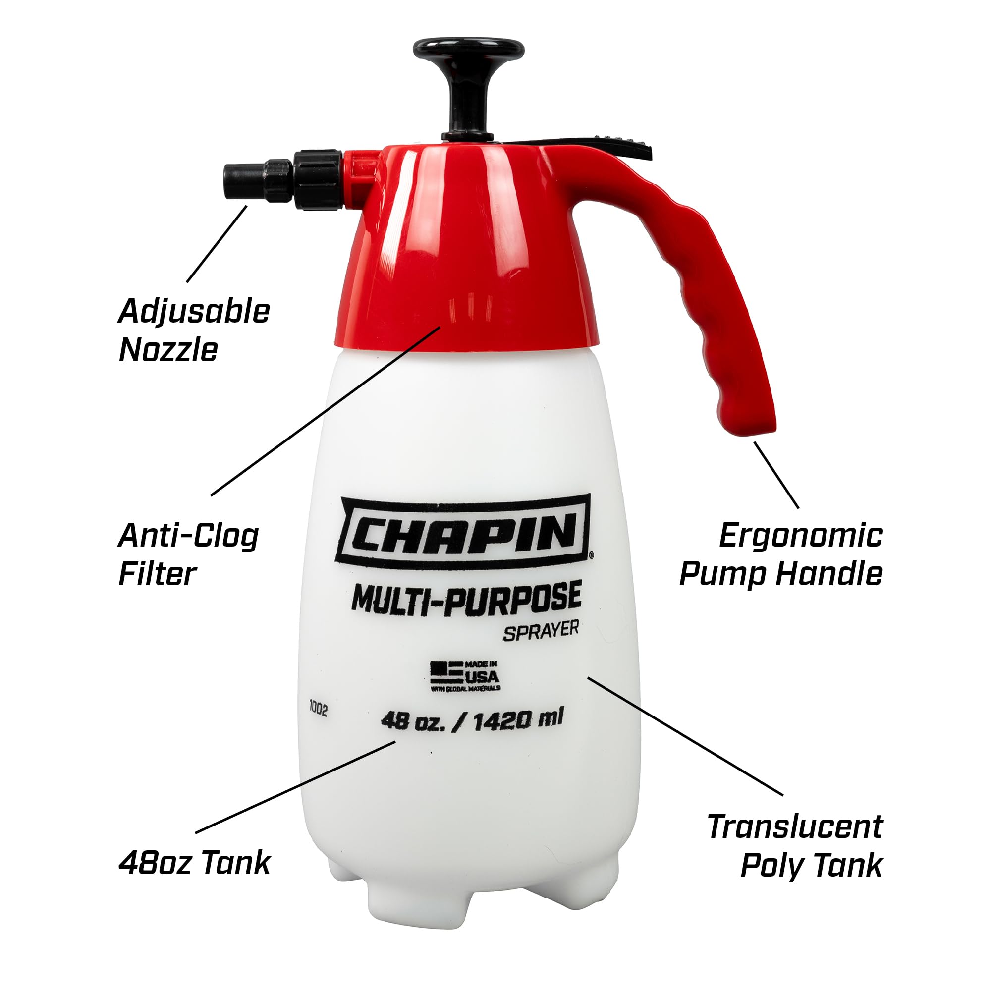 Amazon.com: Chapin 1002 Handheld Pump Sprayer, 48oz, Multi‑Purpose