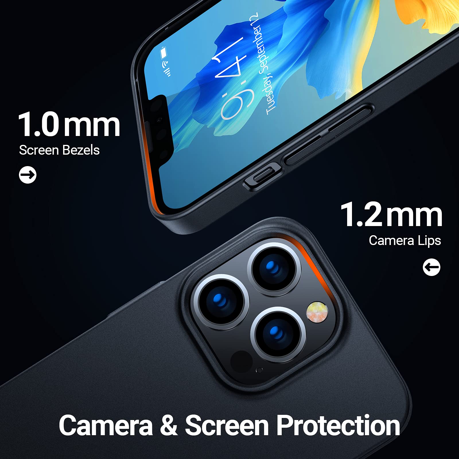 Amazon.com: TORRAS Slim Fit for iPhone 13 Pro Max Case, Ultra-Thin