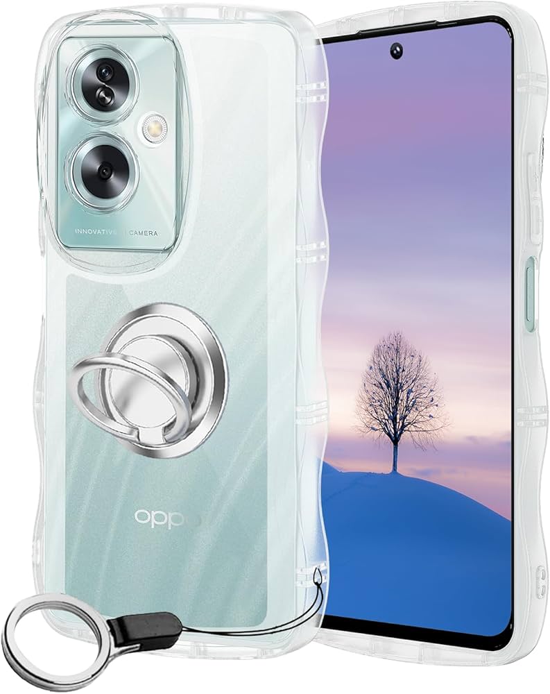 Amazon.co.jp: OPPO A79 5G ケース クリア ウェーブ リング付き TPU