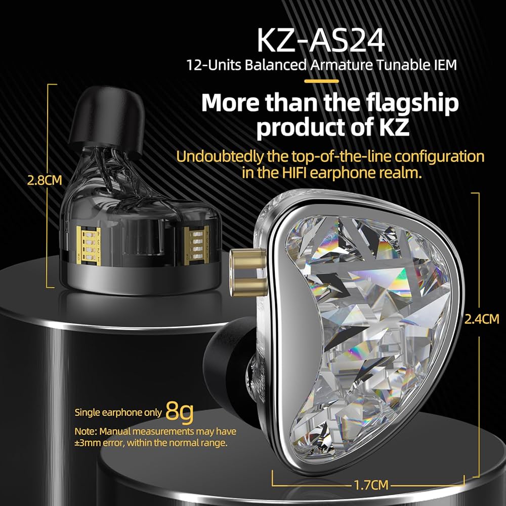 Amazon.co.jp: KZ AS24 インイヤーモニターヘッドホン 24BAドライバー