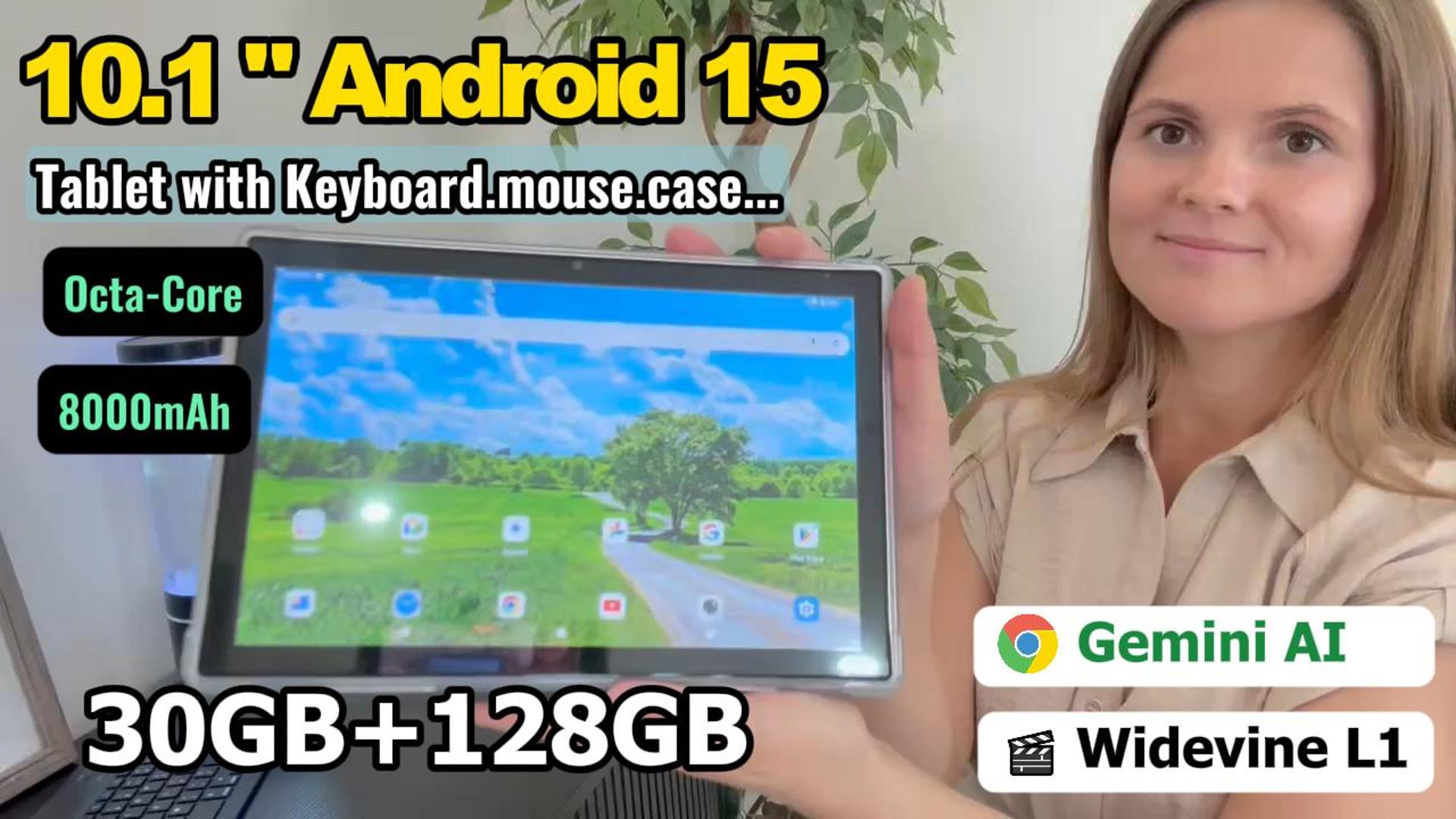 Amazon.com : 2026 Android 15 Tablet with Keyboard | Gemini AI