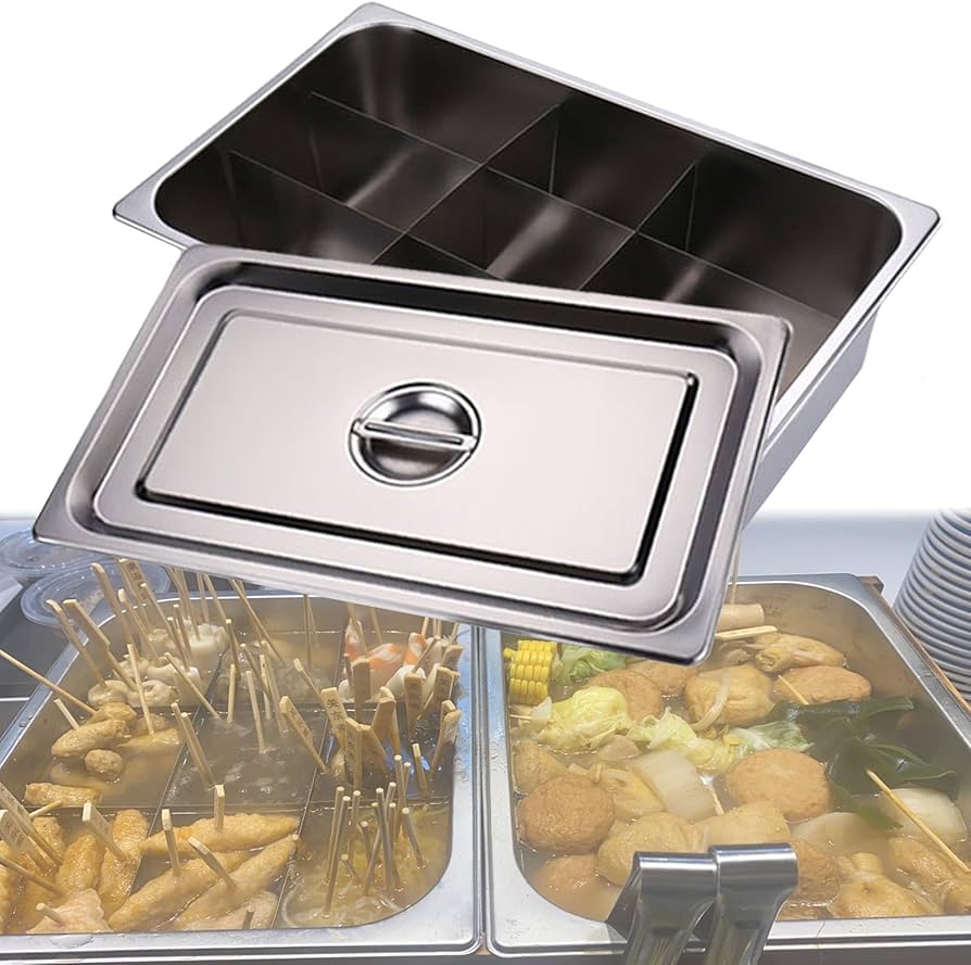 Amazon｜おでん鍋 業務用 仕切り鍋 IH ガス 多用途おでん鍋 竹串200本
