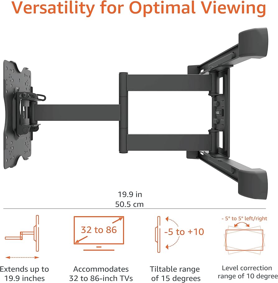 Amazon | Amazonベーシック テレビ壁掛け金具 フルモーション 水平