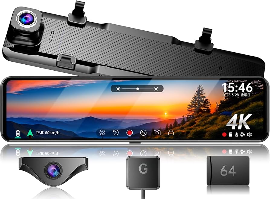 Amazon.co.jp: JADO ドライブレコーダー ミラー型 4K 12インチ