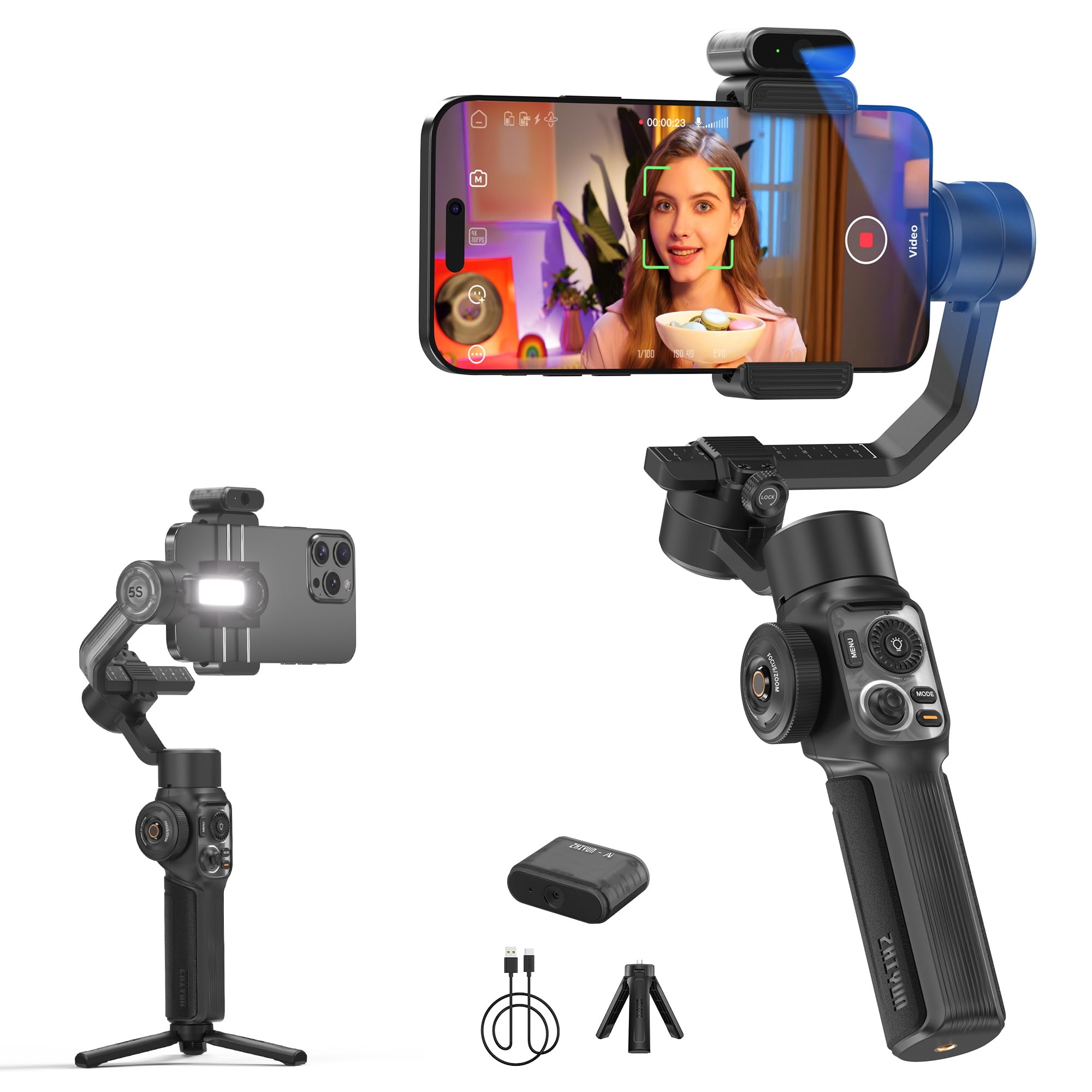 Amazon.com: ZHIYUN Smooth 5S AI Combo 3-Axis Gimbal Stabilizer for