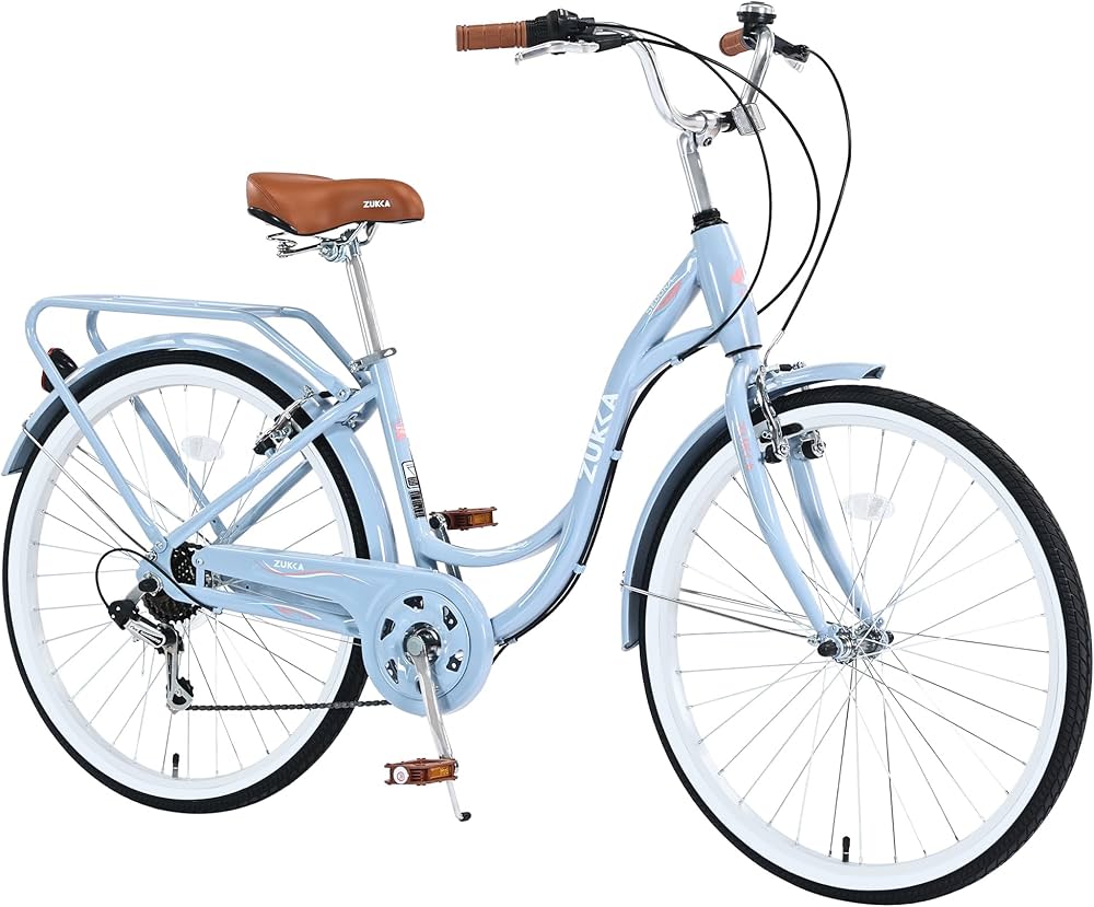 Amazon.com : ZUKKA 26 Inch Crusier Bike 7 Speed Adult City Bike