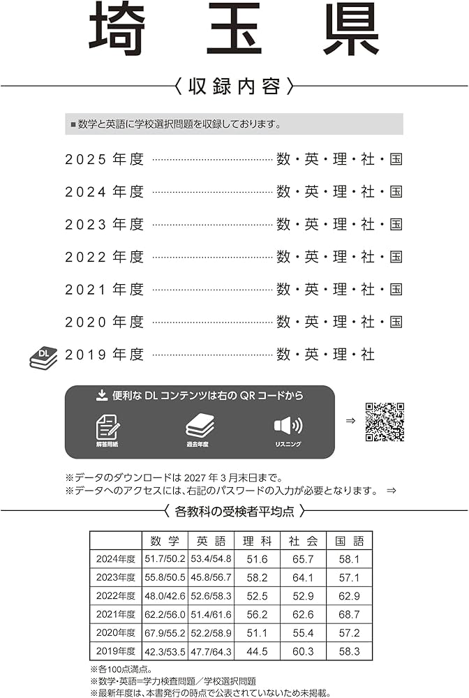 最新版 ＞ 埼玉県公立高校 2026年度版【 過去問 6+1年分 】埼玉県立