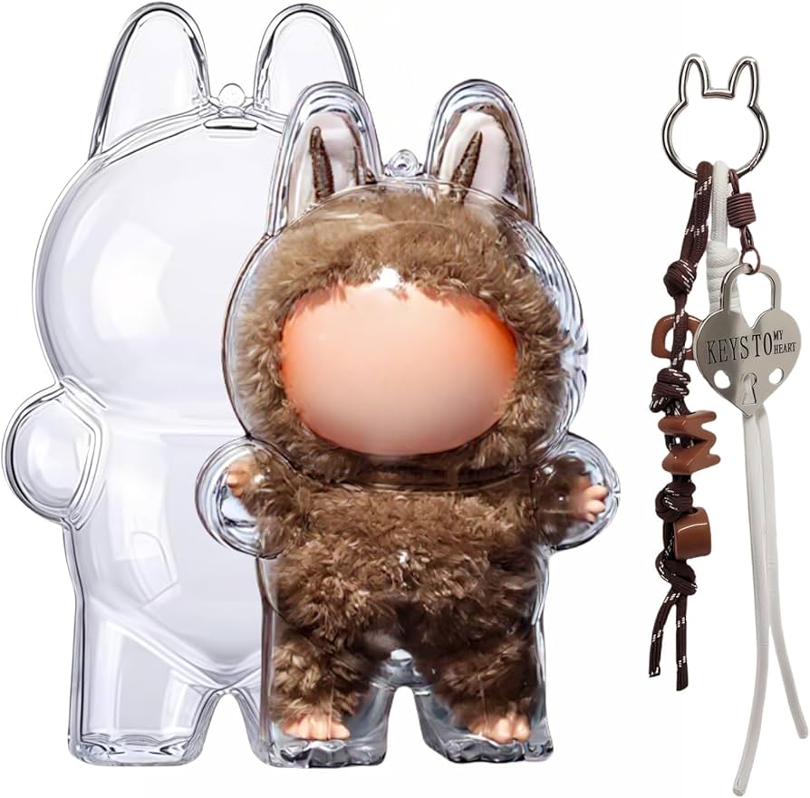 Amazon.co.jp: 多彩な色 LABUBU 専用 ケース 対応 (立つ姿) クリア