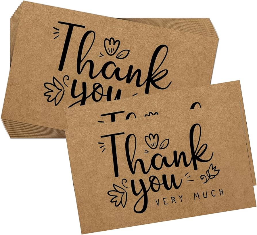 Thank You Cards 50 Pack, Thank You Greeting Cards Multipack