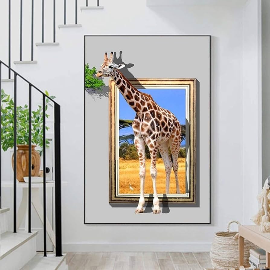 Amazon.co.jp: 創造的な壁の芸術の絵動物のキャンバスの絵画フレームの