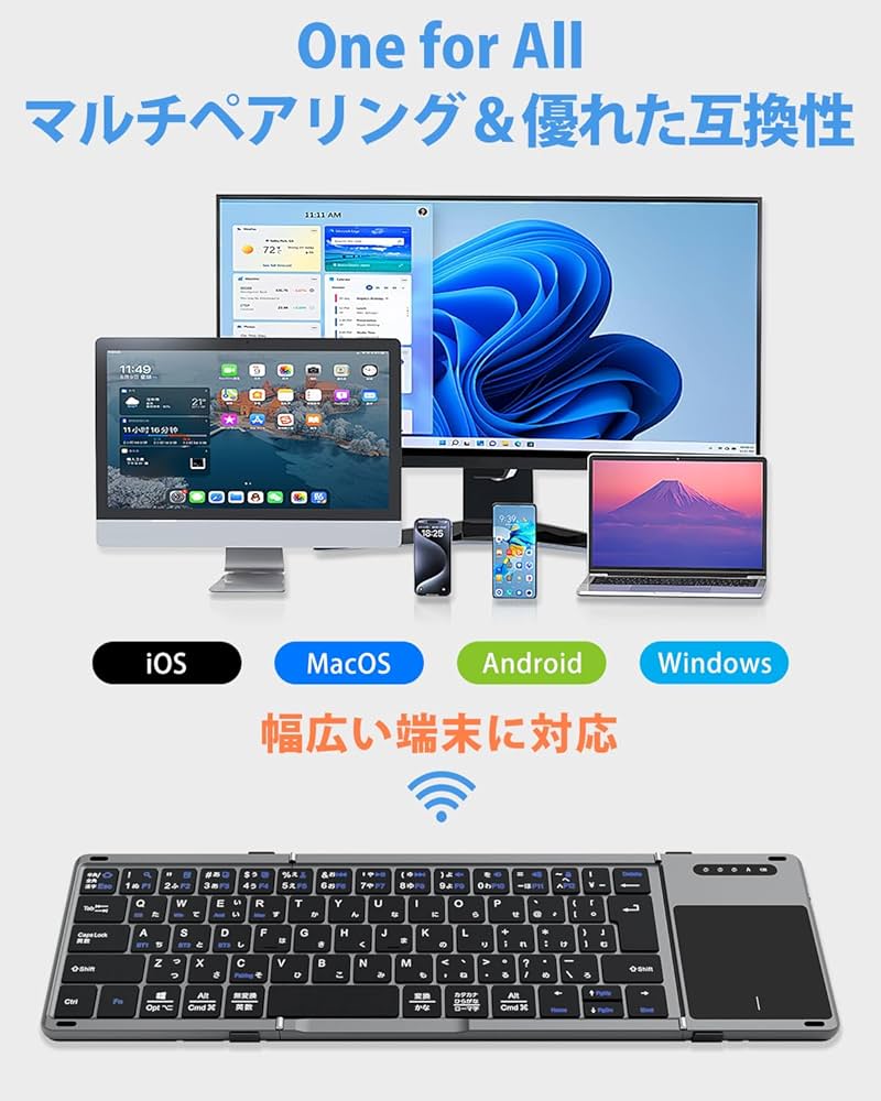 Amazon.co.jp: EWIN ワイヤレス キーボード Bluetooth 折りたたみ
