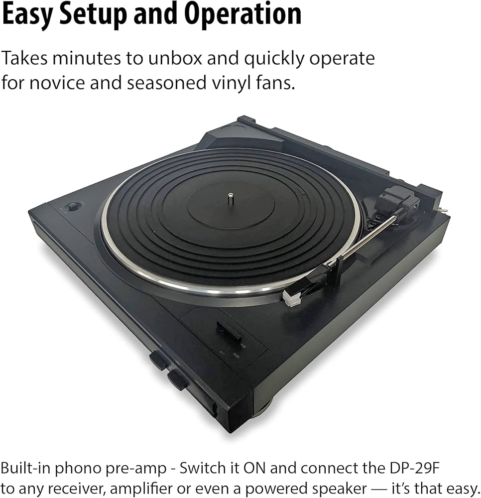 Denon DP-29F Analog Turntable Black – Turntable (Black, 360 mm