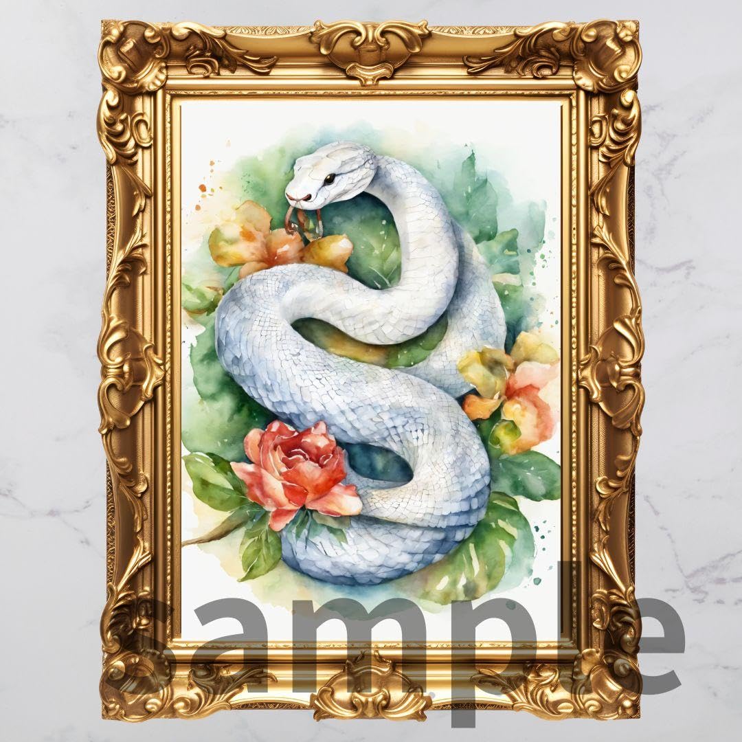 Amazon.co.jp: 白蛇様 321番開運絵画、風水、幸運アート : ホーム