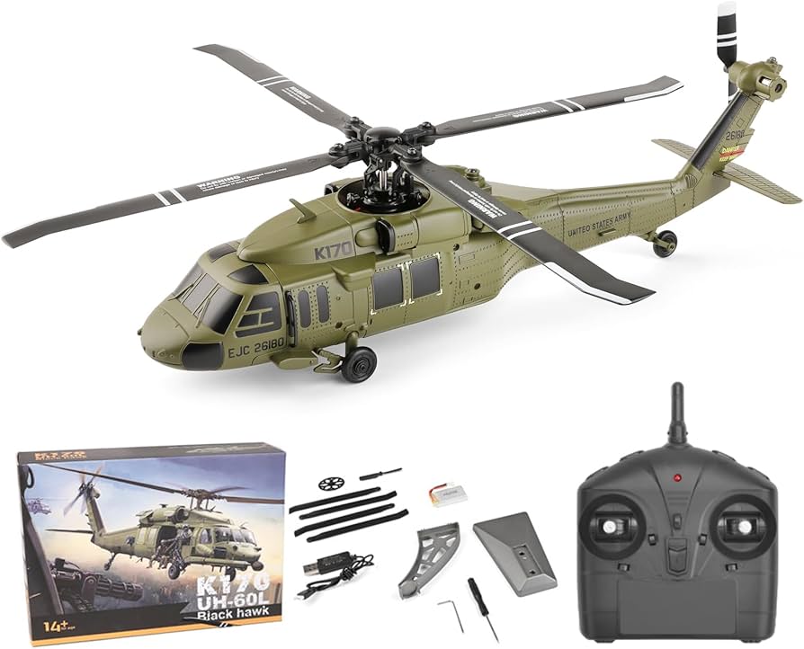 Amazon.com: Authticar K170 RC Helicopter, H-60L Black Hawk RC