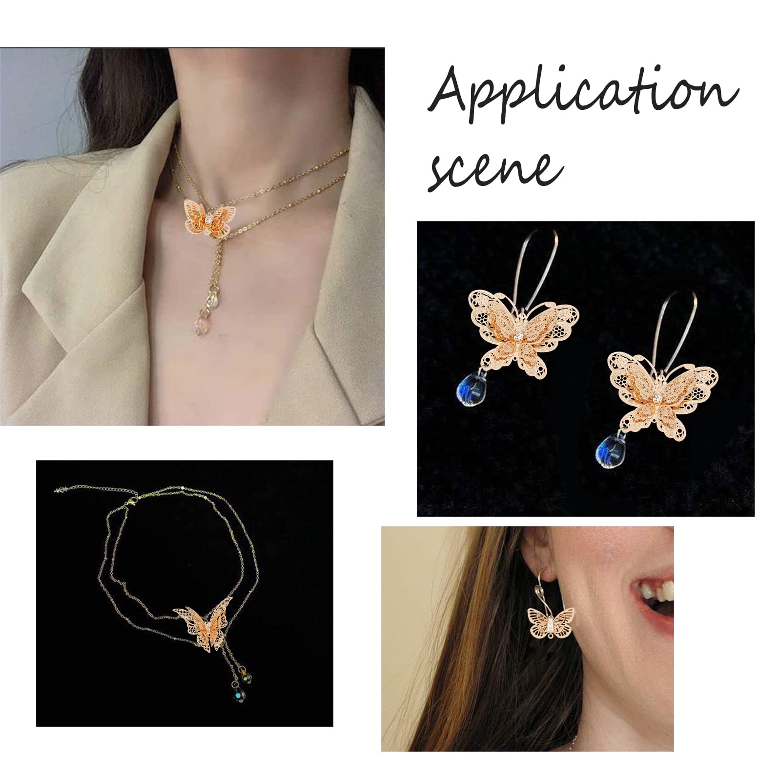 Amazon | SUNNYCLUE 20個5種 蝶チャームセット 透かしパーツ蝶々ピアス