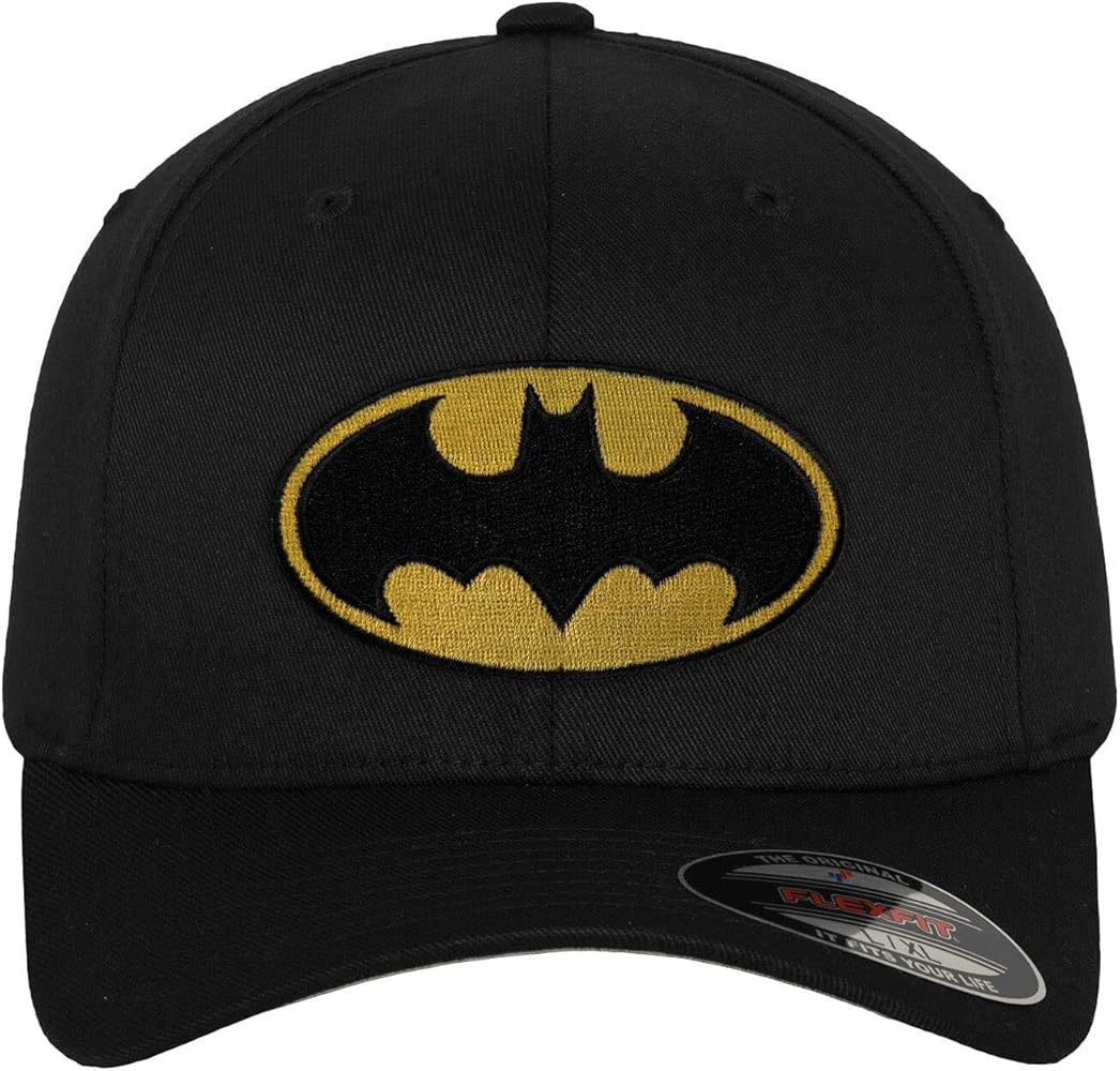 BATMAN Officially Licensed Logo Premium Flexfit Cap (Black), Large