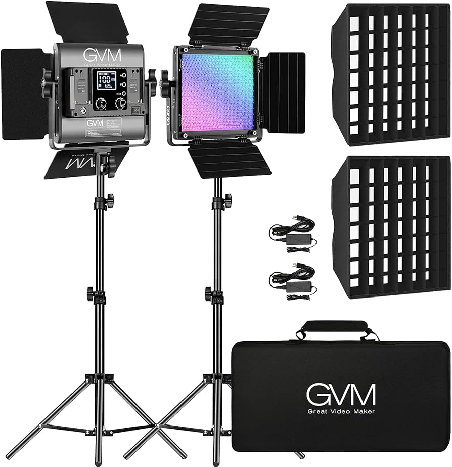 Amazon.com : GVM 850D RGB LED Video Lights with 2 Softboxes Stand
