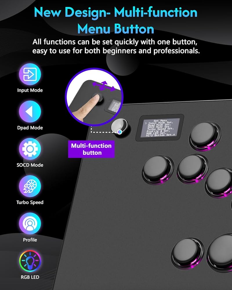 Amazon.com: GuileKeys Leverless Controller Arcade Stick GF-16