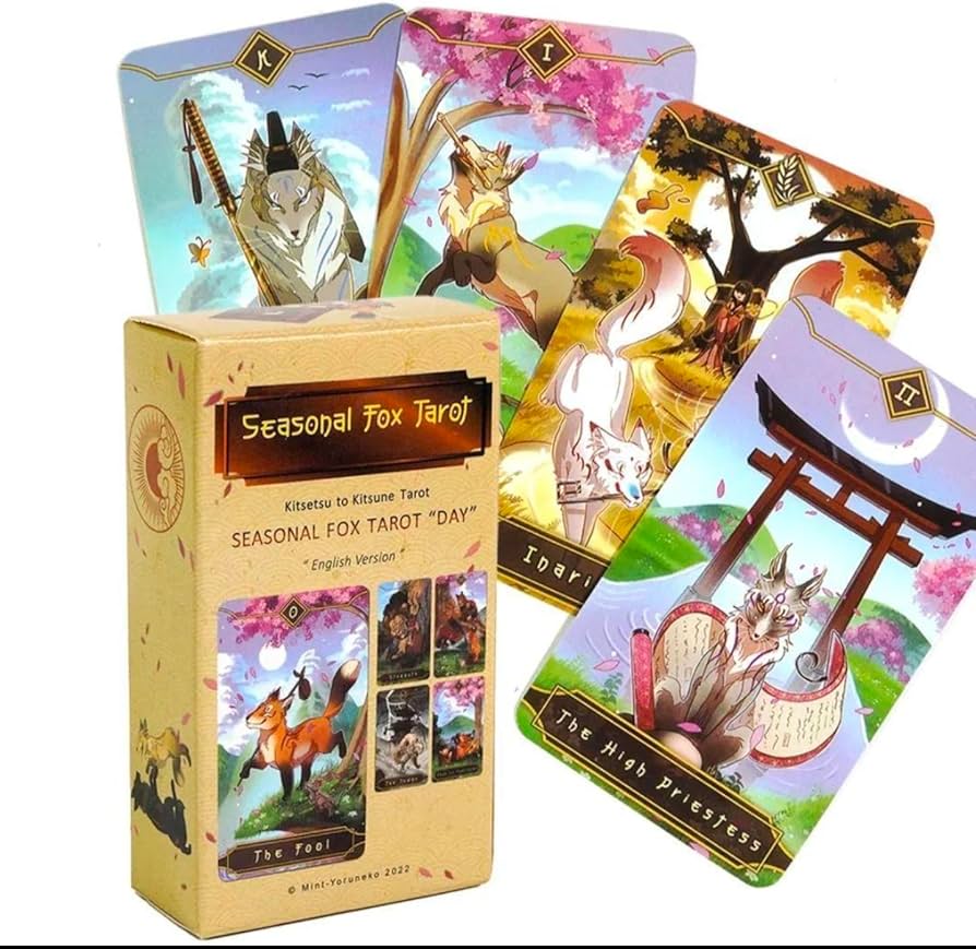 Amazon.co.jp: キツネタロットカード78枚セット、ポケットサイズ、季節