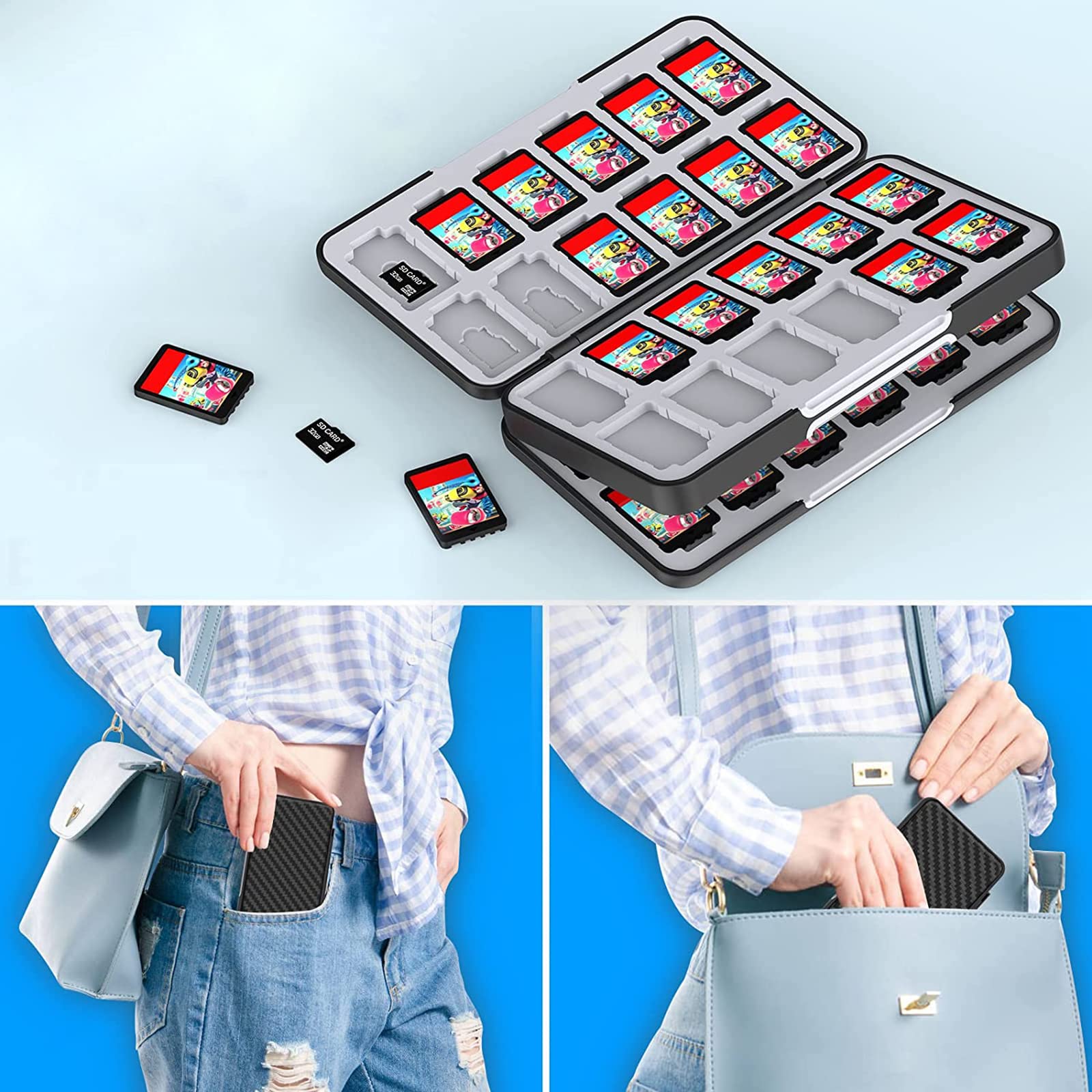 Amazon.co.jp: Switchカードケース 48枚ソフトケース＆24枚マイクロSD