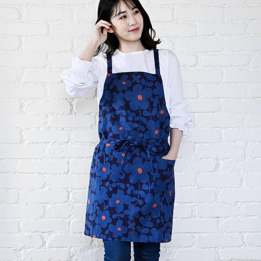 Amazon｜レップ(Rep) エプロン レディース 北欧 ポケット2個付き 花柄