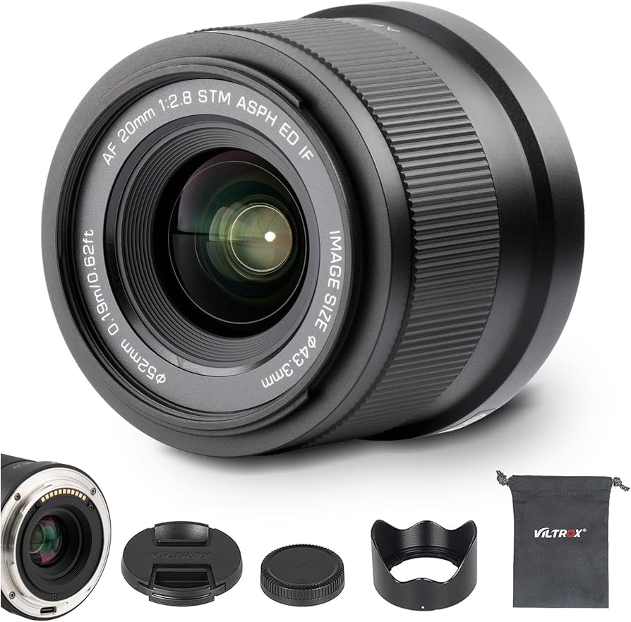 VILTROX 20mm F2.8 Z-Mount Full Frame para Nikon Z, STM com foco