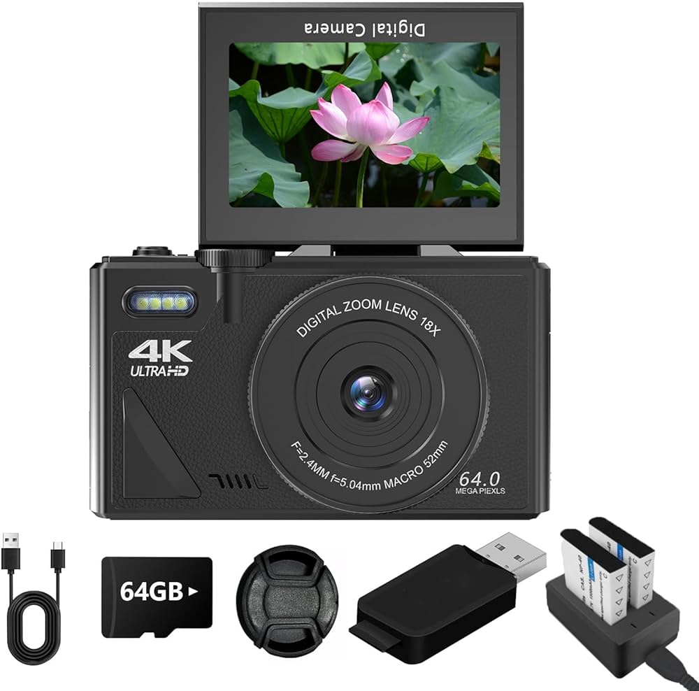 Amazon | GOATRIP デジカメ デジタルカメラ 6400万画素・4K動画撮影 18