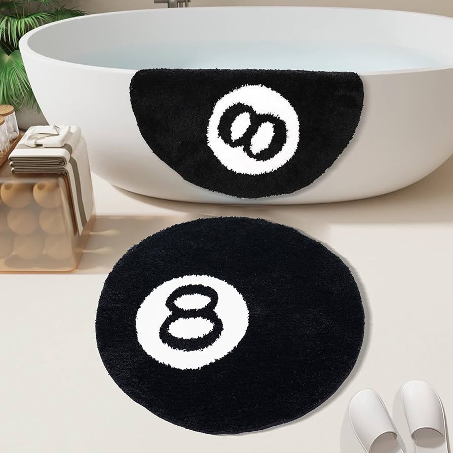 Amazon.com: 8 Ball Rug, 32 inch Large Black Round Rug for Home