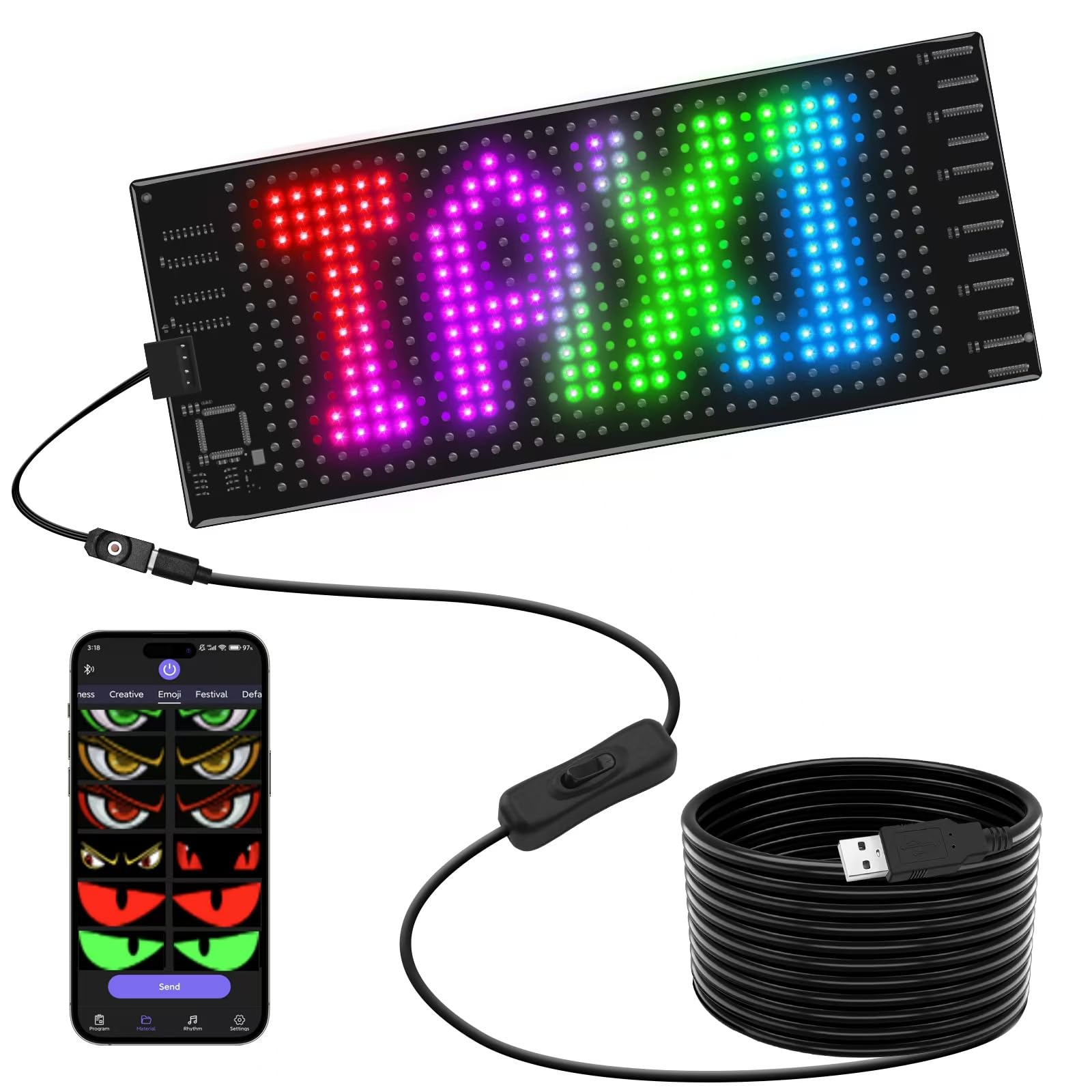 Amazon | JDVOOTD 小型電光掲示板 自由編集可能 画像可能 200文字入力