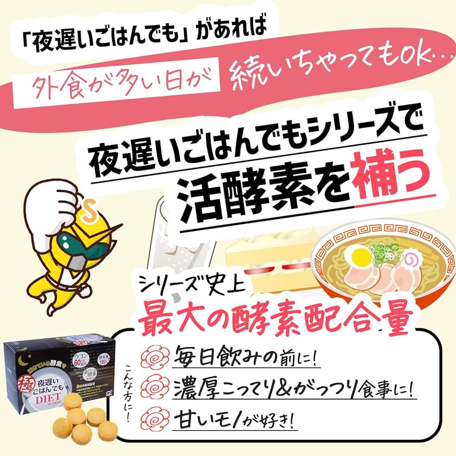 Amazon | 新谷酵素 夜遅いごはんでも 極 サプリメント エンザイム 麹菌