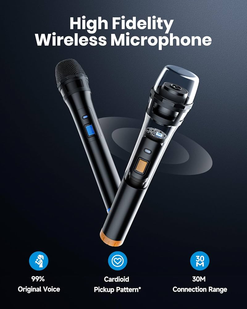 Amazon.com: Moukey Portable Karaoke Machine with 2 Wireless