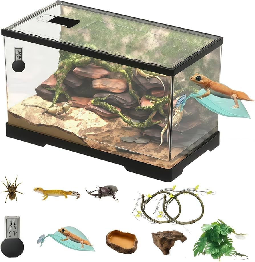 Amazon | 大型60cmレオパ ケージ 爬虫類 ケース ヒョウモン