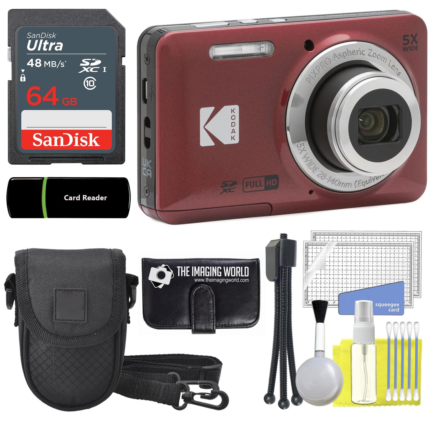 Amazon.com : Kodak PIXPRO FZ55 Red 16MP Digital Camera 5X Optical