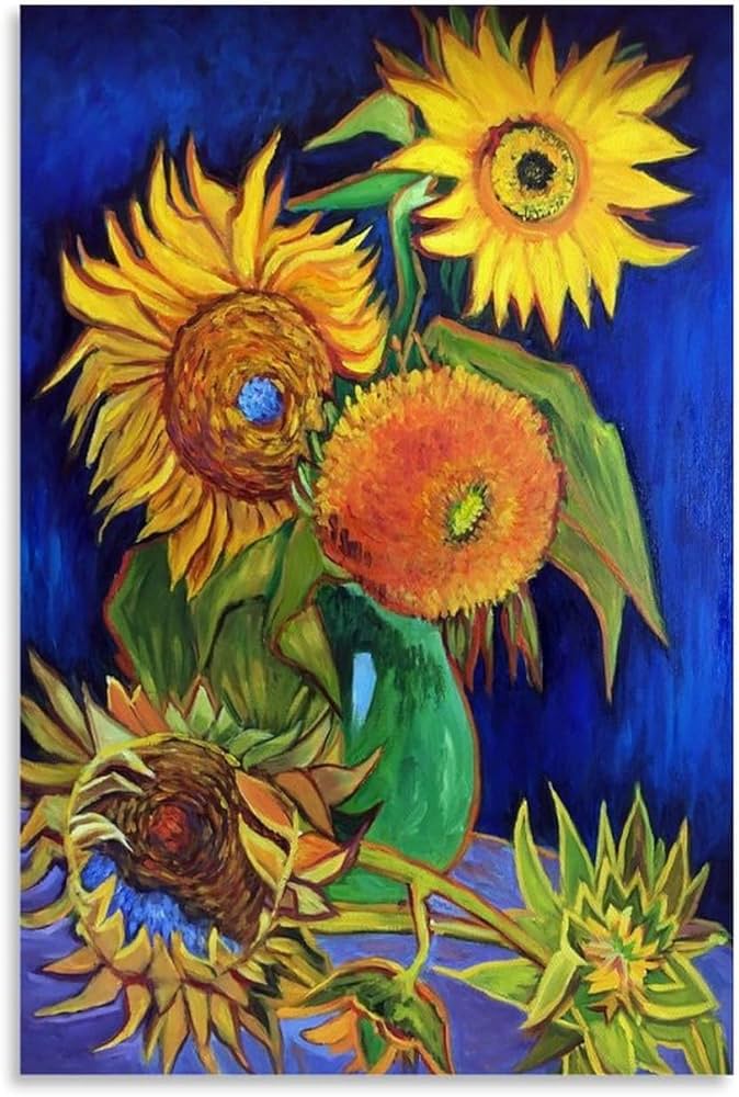 肉筆☆油絵☆F20号『ひまわり2』ゴッホ/模写 肉筆☆油絵☆F20号『2本の