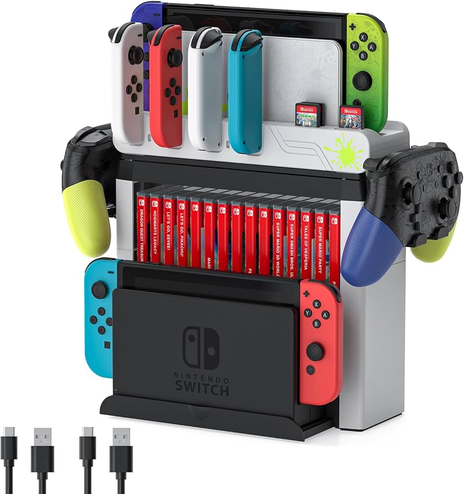 Amazon.com: Switch Game Storage with Controller Charger for